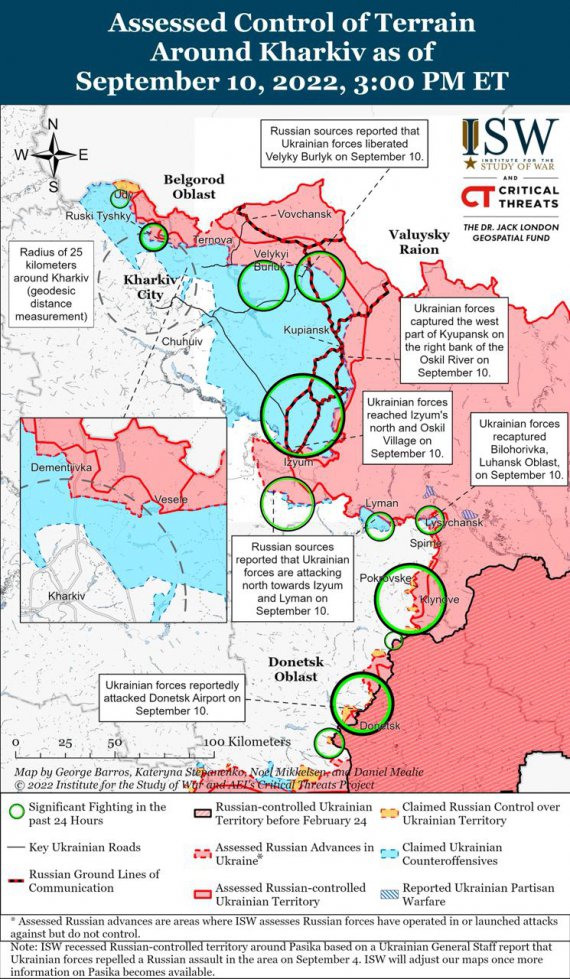 Карта боевых действий: ВСУ уже в 15-25 км от российской границы – ISW